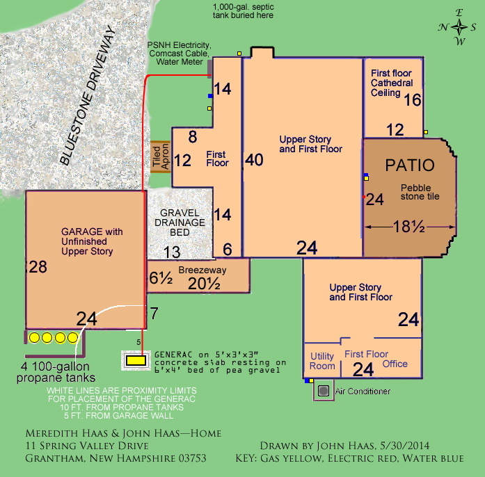 Sketch of house and garage